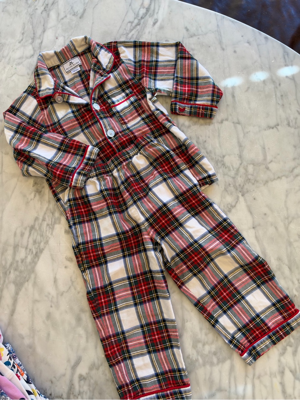 Petite plume tartan toddler Pajama Set - Classic Holiday Style